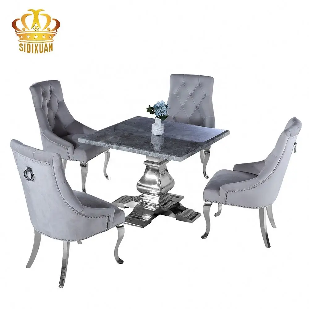 Stable and durable luxury dining table set marble dining room furniture table