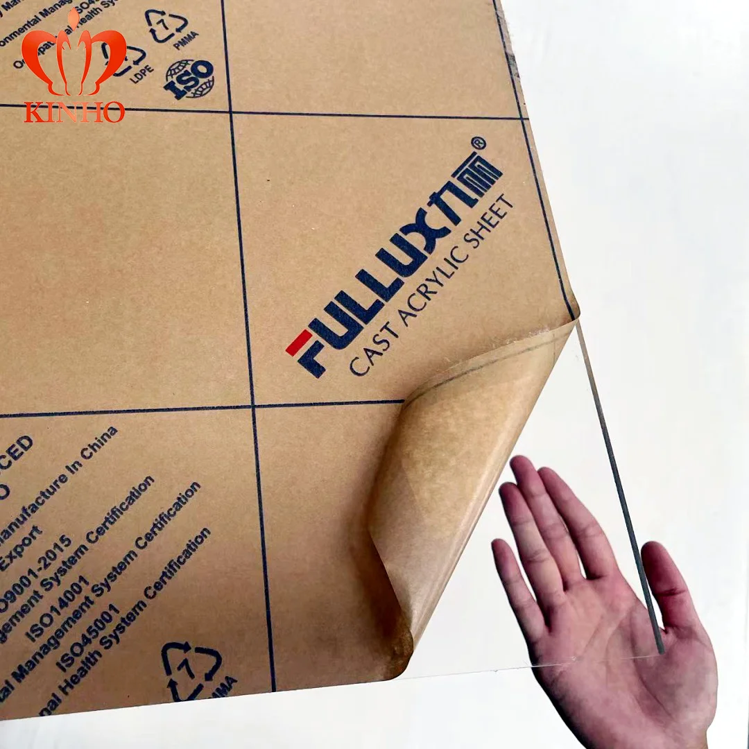 KINHO 4x8 Acrylic Sheet Clear Design Pmma Price Acryl Plastic Supplier Factories 2mm 3mm 4mm 5mm 6mm 8mm Glass Acryl Perxpex