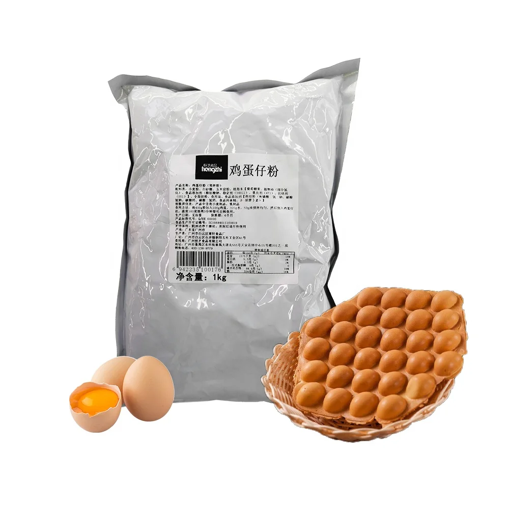 Wholesale Matcha Flavor Egg Waffle Powder Mix Factory Price Chewy Bubble Puff Premix for Breakfast or Cake Baking