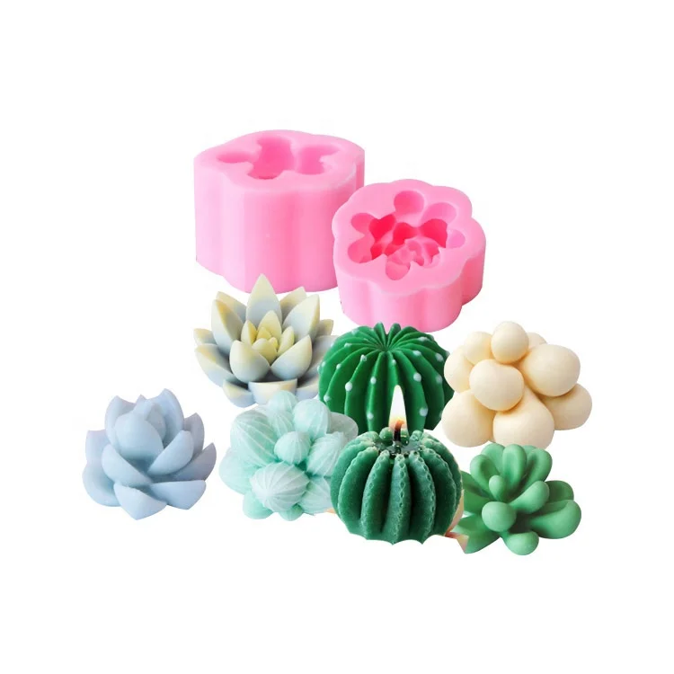 Cactus Candle Molds Succulent Cactus Gypsum Decoration DIY Cacti Molds for Candles