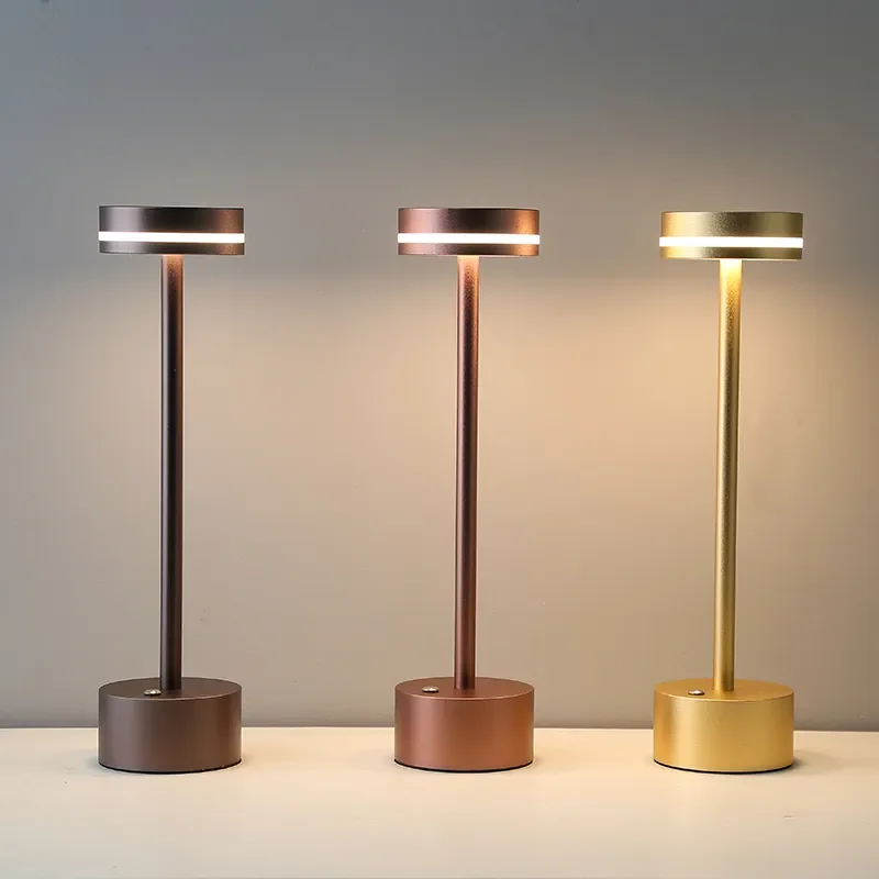 High Quality beside 3 Colors Rechargeable Touch Tap Control LED Table Light Lamp