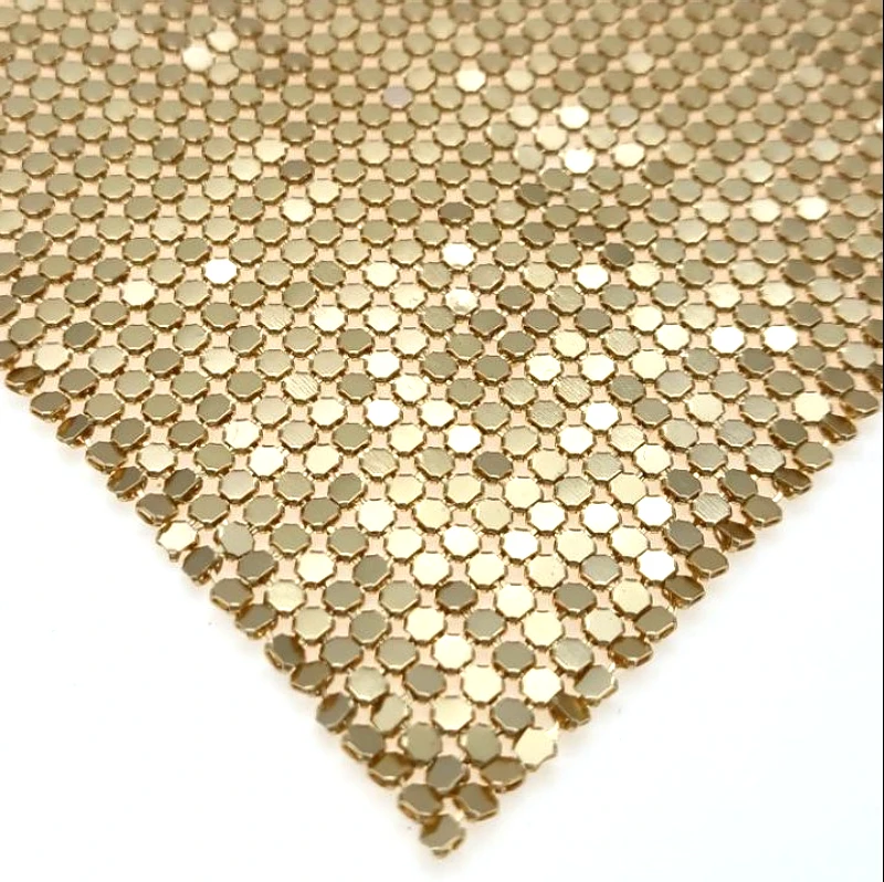 3mm 4mm 6mm 8mm Unique style gold color metal sequin fabric