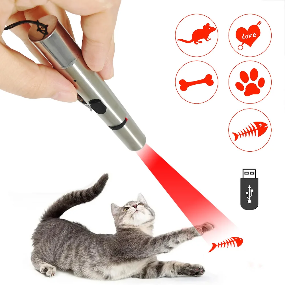 Металлический перезаряжаемый лазерный фонарик