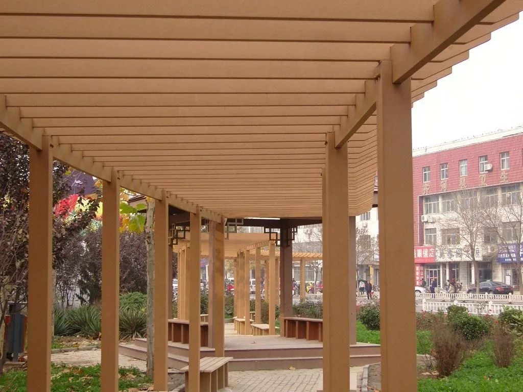 outdoor patio garden terrace waterproof UV resistant decorative pergola wood composite