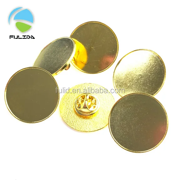 Custom shape and size round metal blank lapel pin
