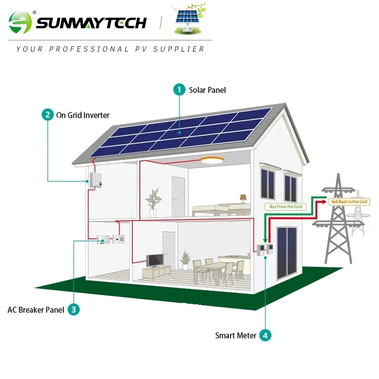 Growatt Solar Energy System Grid Tie 3kw 5kw 8kw 10kw 12kw 15kw Solar Panel System for Home
