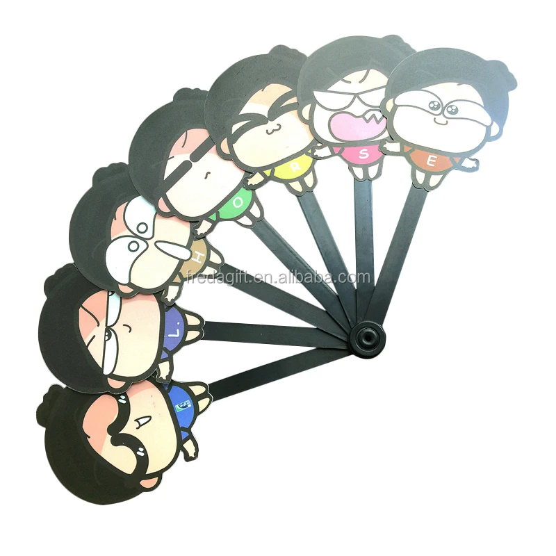 Promotional souvenir pp plastic hand fan/custom shape pp plastic hand fan advertising