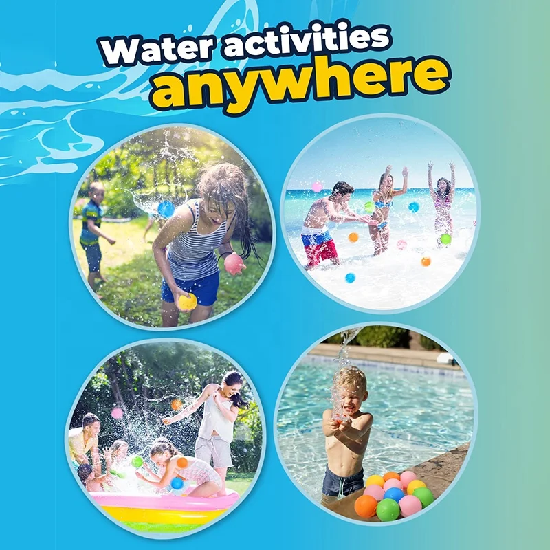 Soppycid Summer Outdoor Beach Pool Toys Splash Ball Kid Toy Water Bombs Quick Fill Refillable Magnetic Reusable Water Balloon