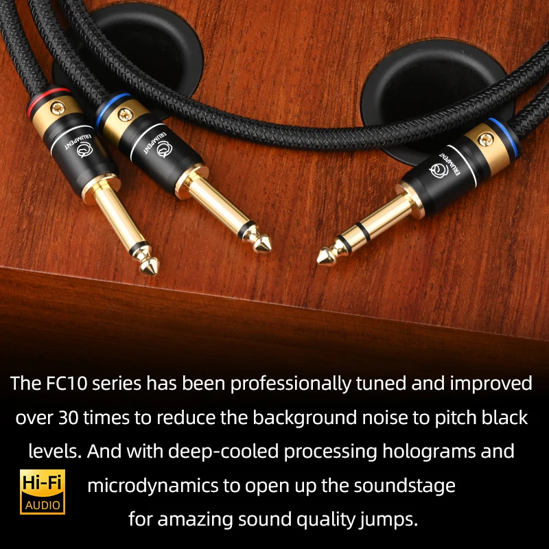 ERUMPENT Hifi 6.5 to Dual 6.5 Audio Cable with Pure Copper Gold-plated Connector Phone Power Amplifiers Mixers Audio Adapter
