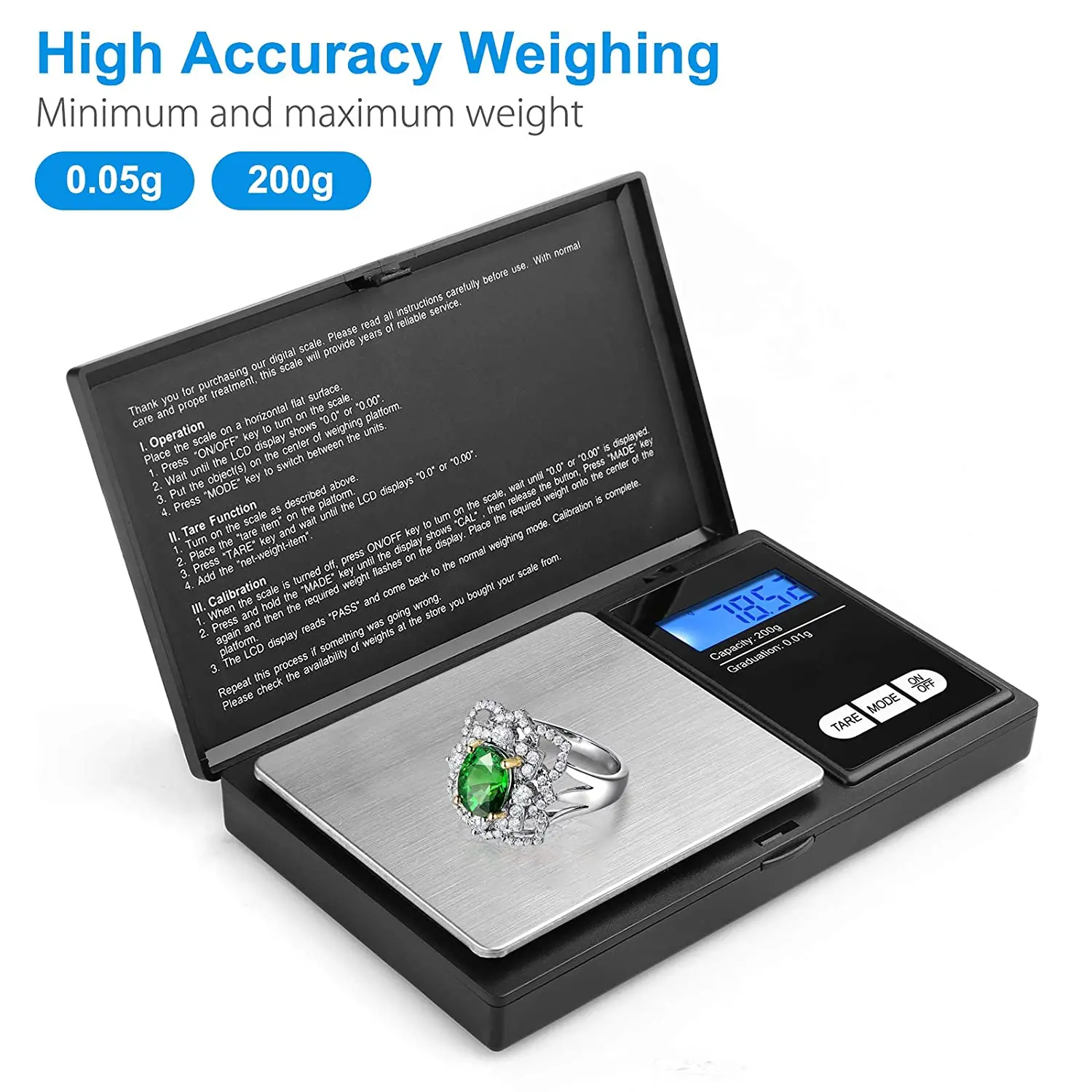 Weigh Gram Scale Digital Pocket Scale 100g by 0.01g Digital Grams Scale