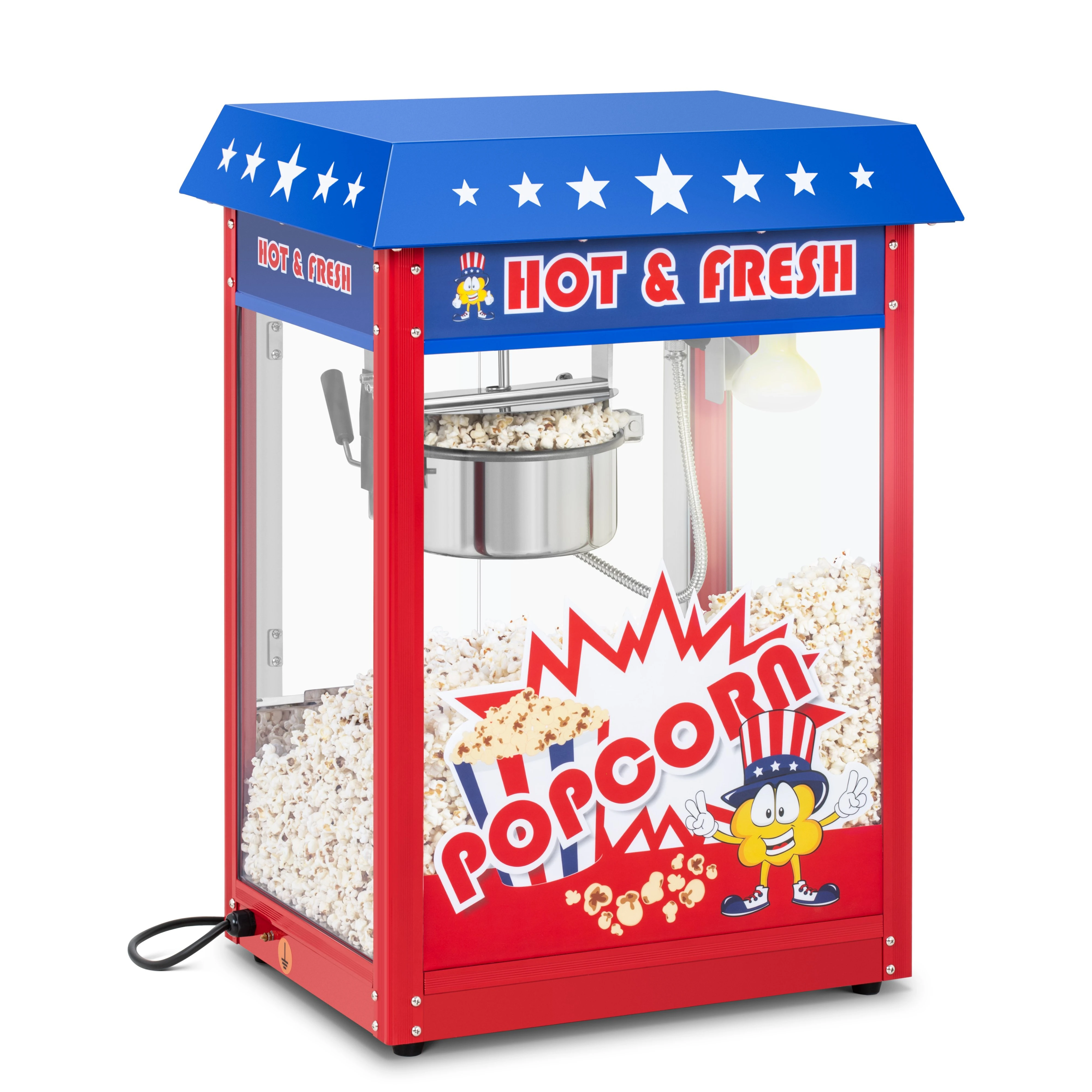 Premium German Quality CE Certified Teflon Coated 1600W 16L/5kg Popcorn per Hour RCPR 16.1 Reliable Popcorn Machine