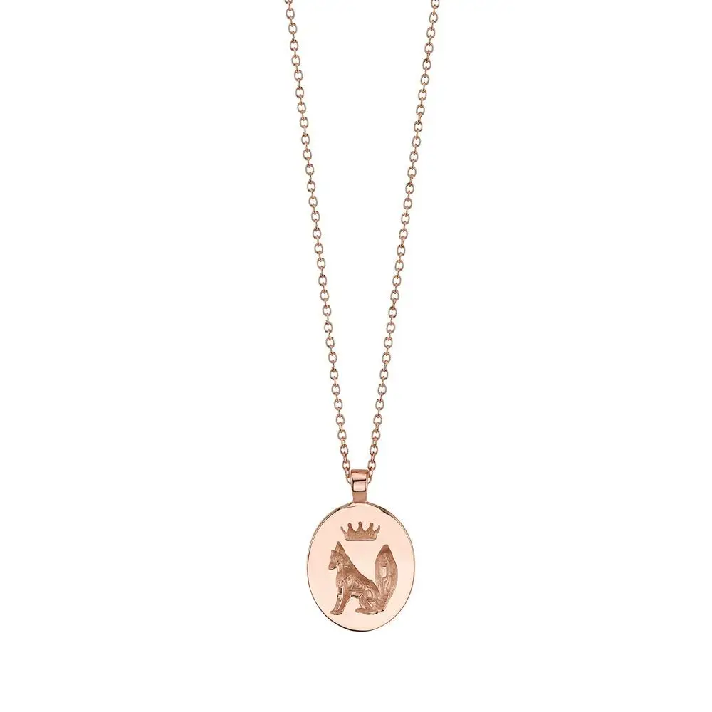 Gemnel dainty 925 silver sterling fox coin pendant jewellery real gold necklace