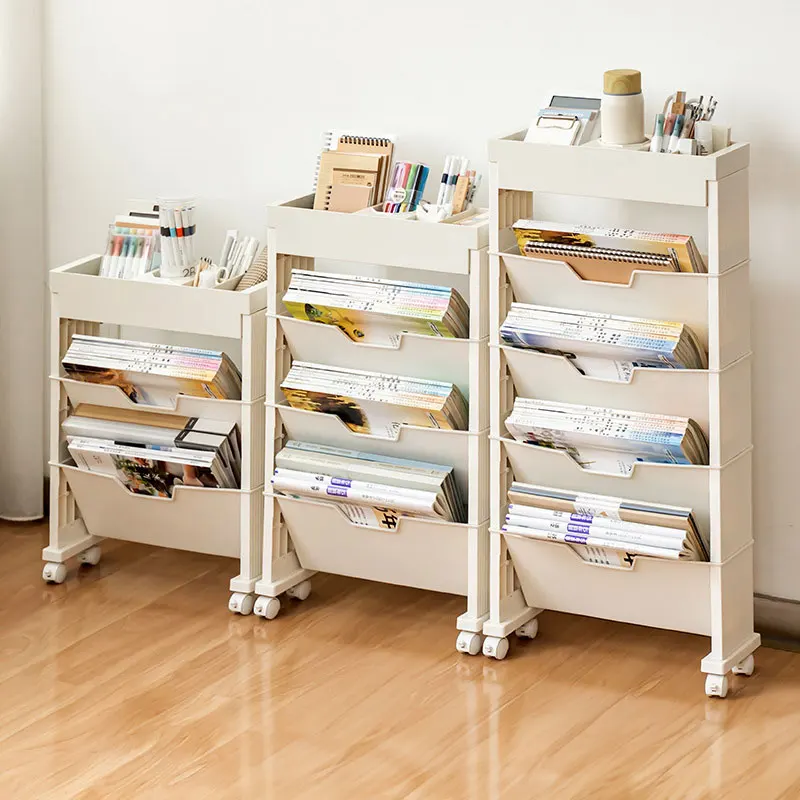 Wholesale Bookshelves Multi Layer Large Book Storage Organizer Plastic Stationery Office School File Shelf Desk Bookstand