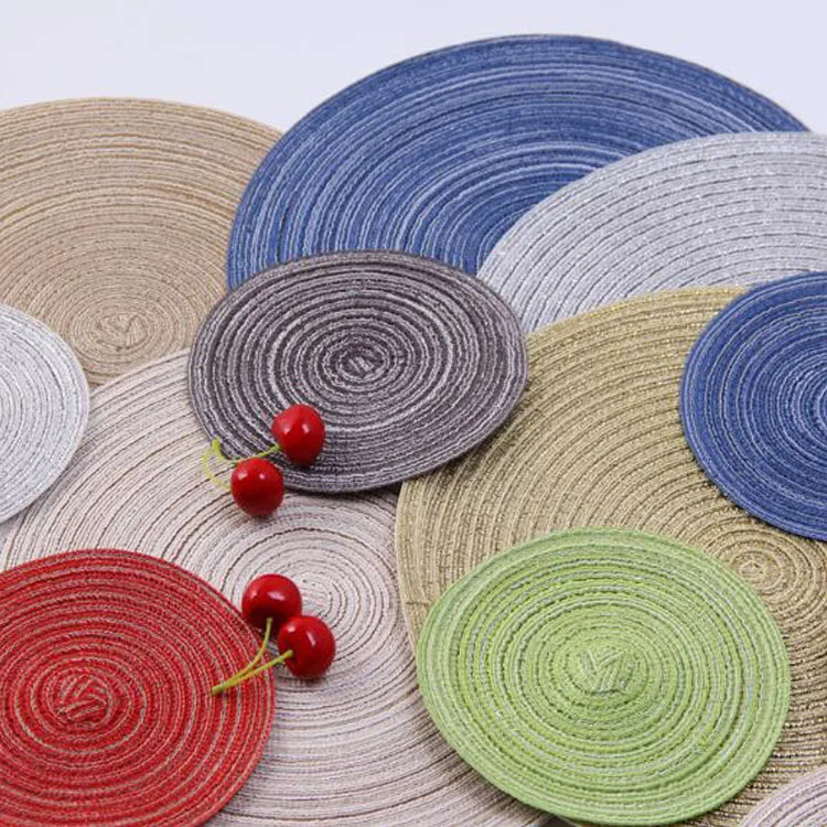 
New Baked Gourmet Background Potholder Cotton Yarn Colorful Nordic Style Home Round Kitchen Dining Table Place Mat 