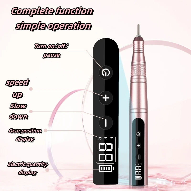 rechargeable adjustable speed manicure polish remover and remove dead skin electric nail polish remover pen nail drill machine