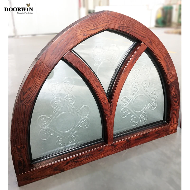 Delaware Double Glazed Tempered Glass Windows Half Round Aluminum Wooden Circle Special Shaped Wood Arch Windows