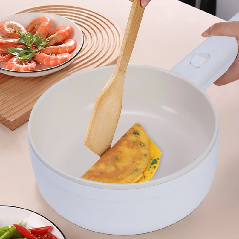 High Quality Mini White Multifunctional Frying Pan Home Style Dishes Non-stick Electric Cooking Pot With Steamer