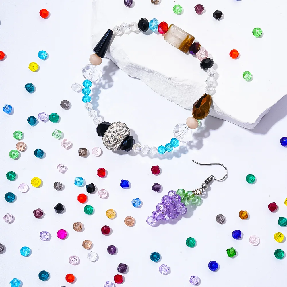 Wholesale 4mm 6mm 8mm 10mm  AB Color Faceted Bicone Glass Crystal  Loose Beads For Jewelry Making