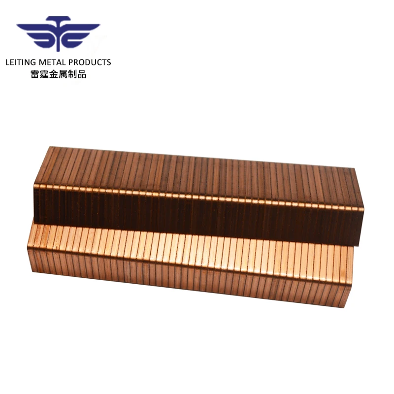 China Hardware Factory Wholesale Low Price High Quality 32MM 16GA Copper Plated Carton Staple U-Type Nail