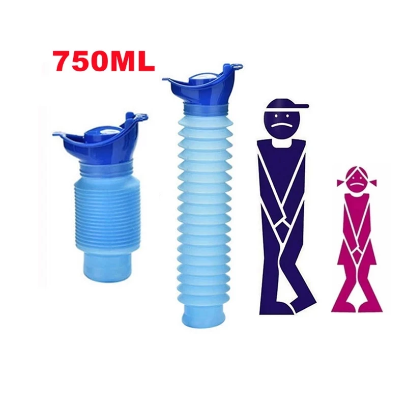 Emergency Portable Urinal Outdoor Camping Travel Car Toilet Pee Bottle 750ml Blue Urinals