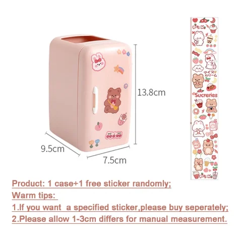 Kawaii Desk Organizer Refrigerator Pen Holder Student Cute Large-capacity Desktop Organizer Creative Storage Tube Pencil Case