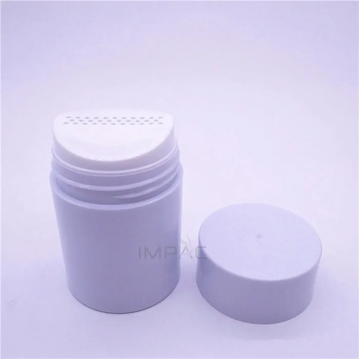 custom small baby talc powder bottle sifter top plastic deodorant powder bottle 100ml