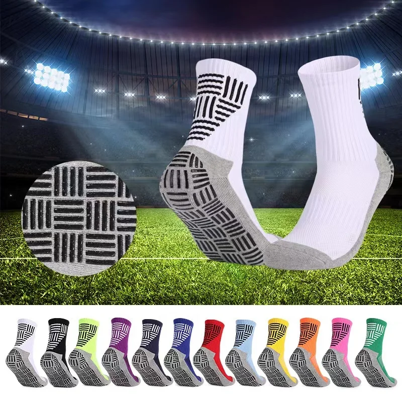 wholesale new 2023 slip soccer sports men socks football terry sock anti slip towel grip sock