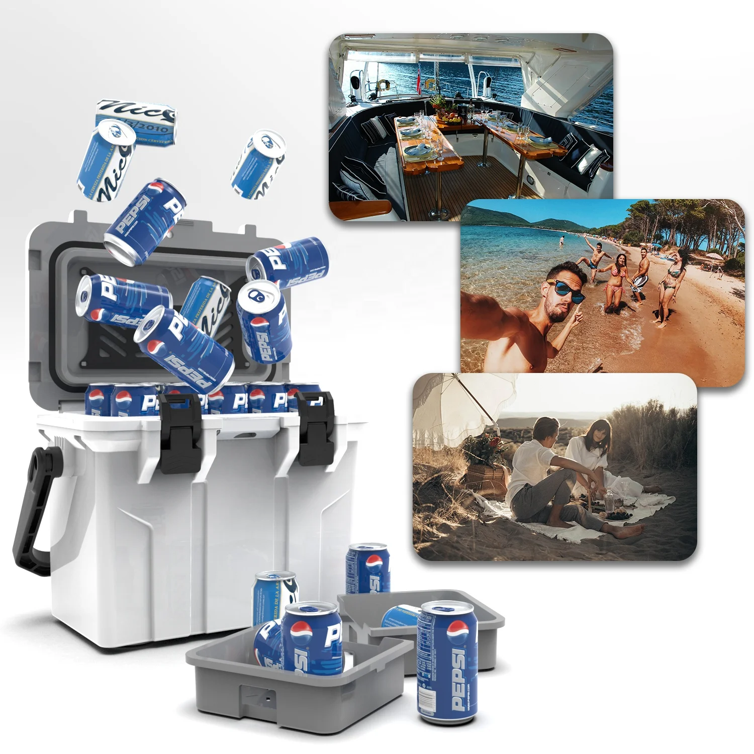 High Quality 16L Thermal Insulated Ice Chest Waterproof Hard Rotomolded Coolers for Cans
