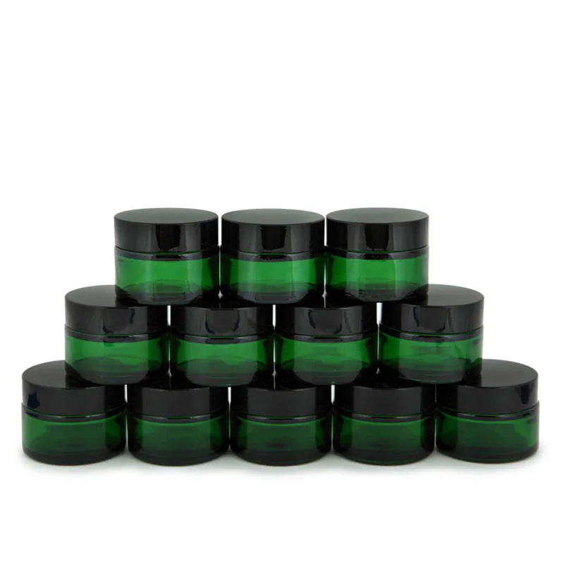 Green Glass Cream Jar Lotion Bottle Skin Care Set Facial Cream Bottle 20g 30g 50g Empty Cream Jar For Packages