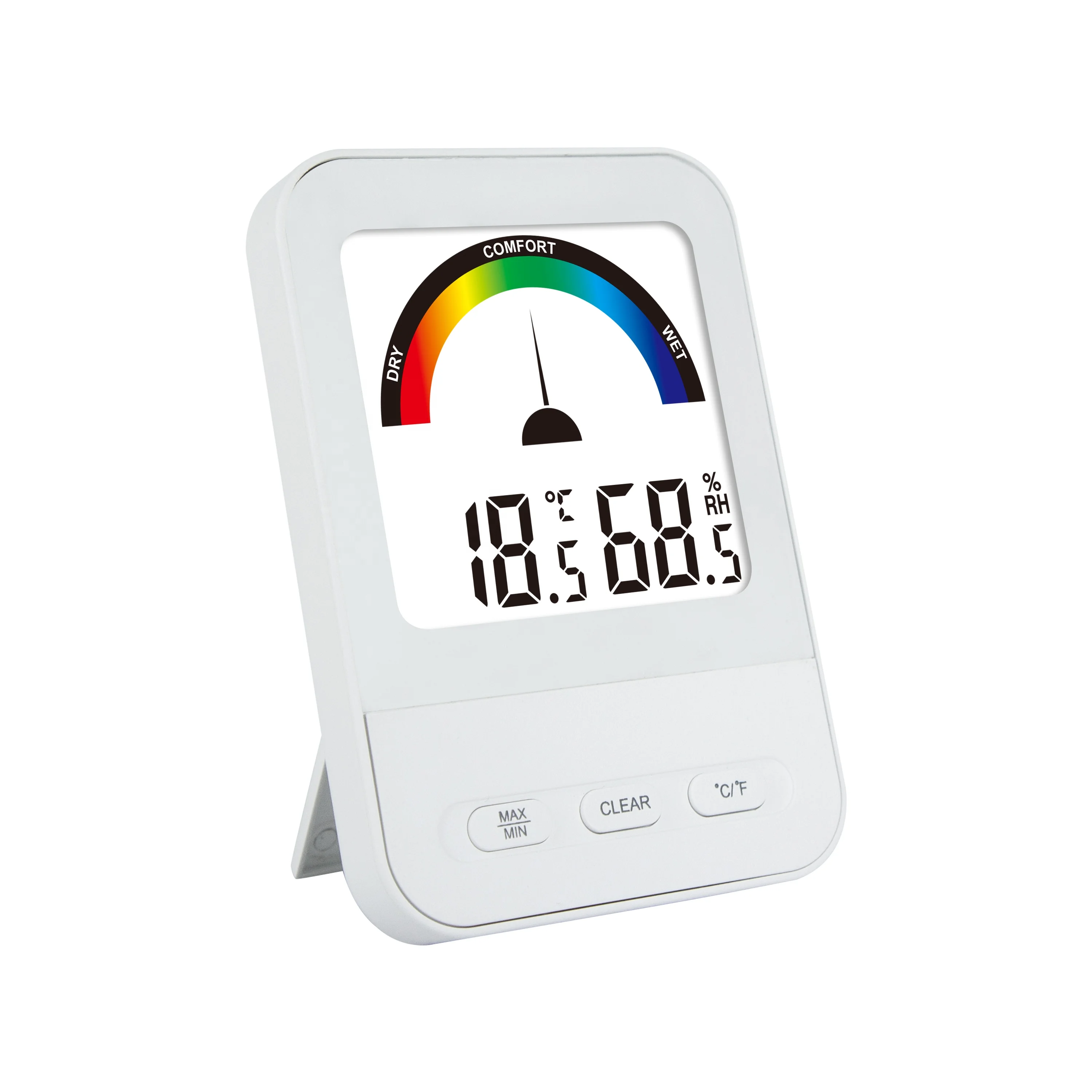 Home LCD display thermometer Hygrometer with alarm clock Large screen in  Color Display ET652T