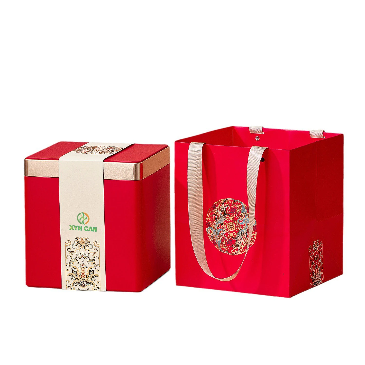 Large capacity square tea and coffee can, sealed and dustproof tin metal can