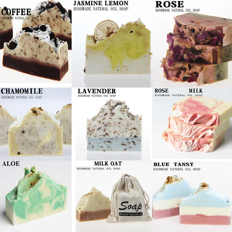 Wholesale natural Handmade Handmade Cold Soap Goat Milk Soap Rose Aloe Vera Oat cleaning soap