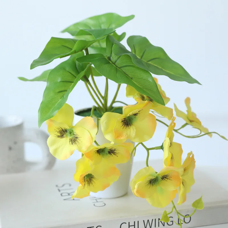Factory Wholesale Home decoration flowers Attic Courtyard greenery Set decoration Artificial daffodil orchid