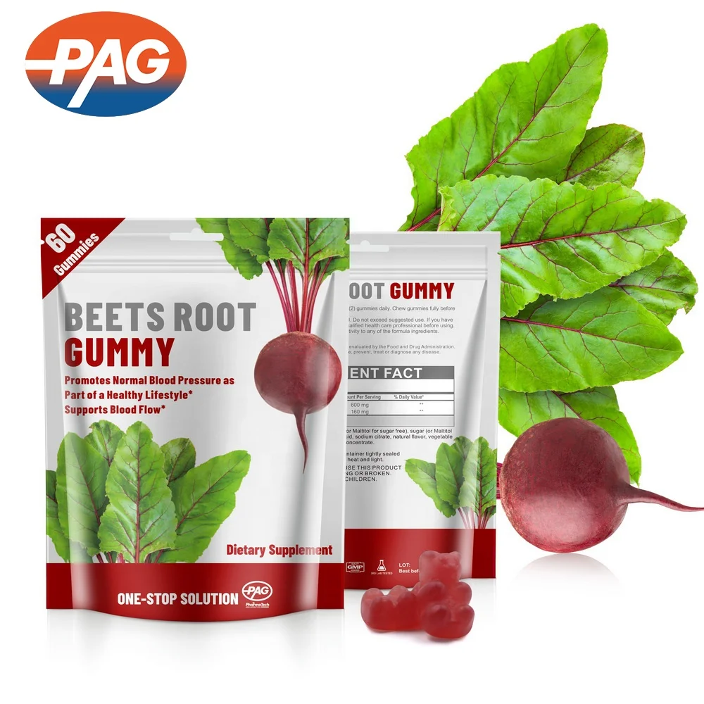 Supplement Manufacturer Private Label Low Sugar Gummy Bear Good For Blood Pressure Organic Red Beet Root Extract Sugar Gummies