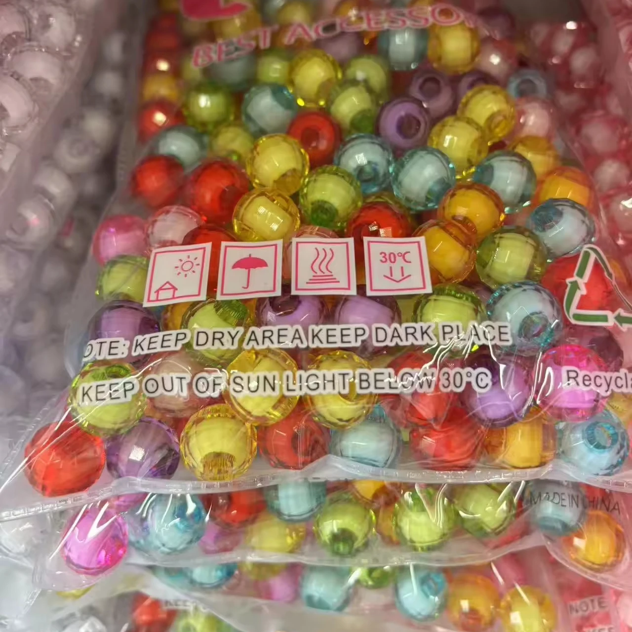 2024 Mylulu Wig braid Plastic Pony Bead Braid Beads Hair Accessories For Braids Children Multi-Colored Beads For Hair