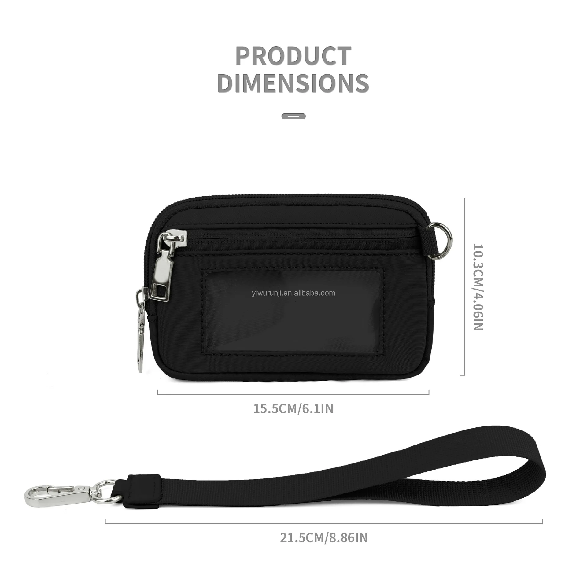 2024 New Custom Women Dual Pouch Wristlet Portable Coin Purse Mini Women Coin Pocket