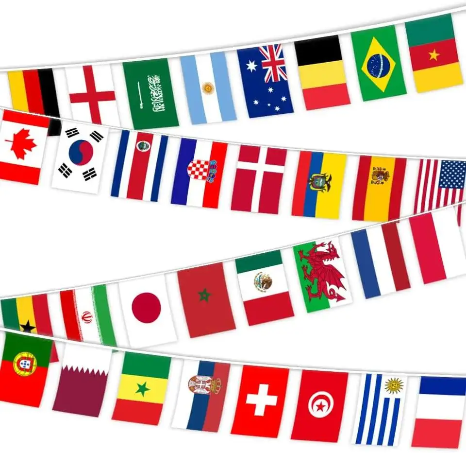 All Country Custom Design No MOQ Polyester Bunting Flag