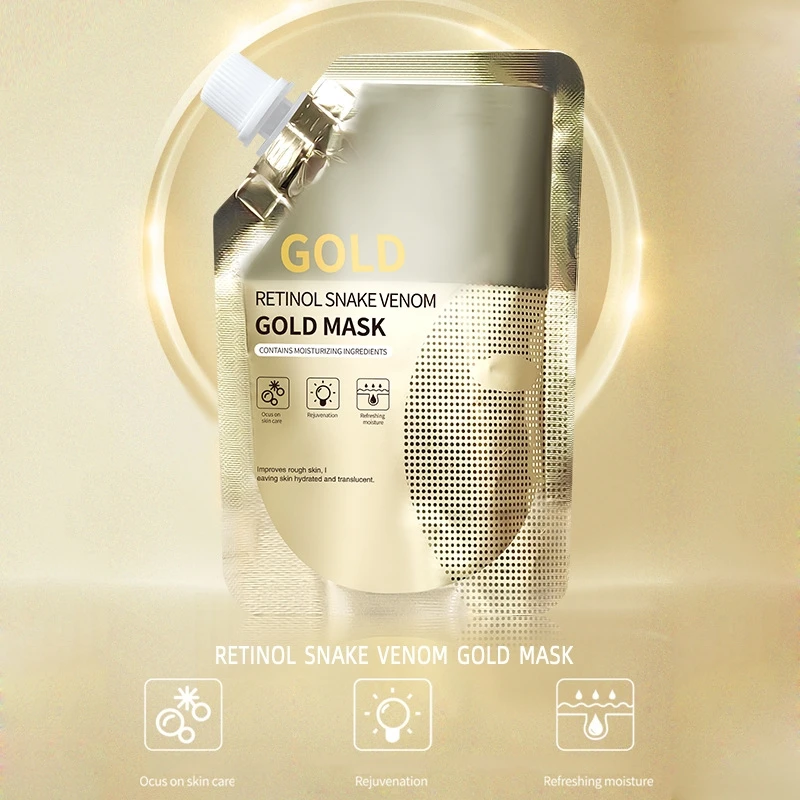 Retinol Snake Venom Peptide Gold Mask With Peel Mud Mask Moisturizes and Tightens the Skin