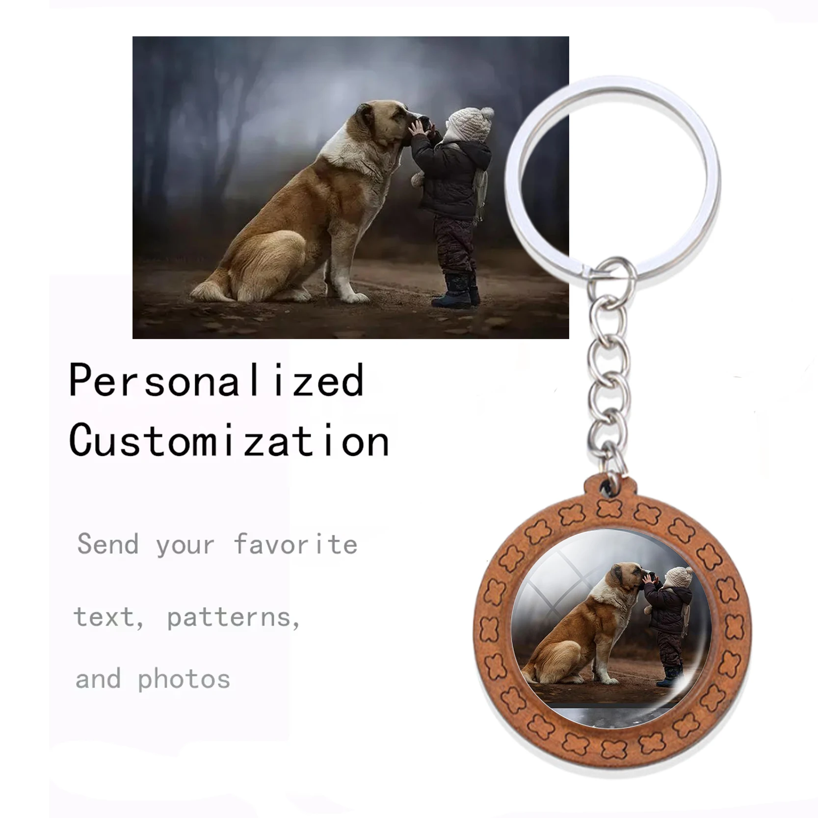 Christian Wooden Trinket 12 Saint Glass Cabochon Keychain Saint Therese Keyring Saint Anthony Pendant Religious Jewelry