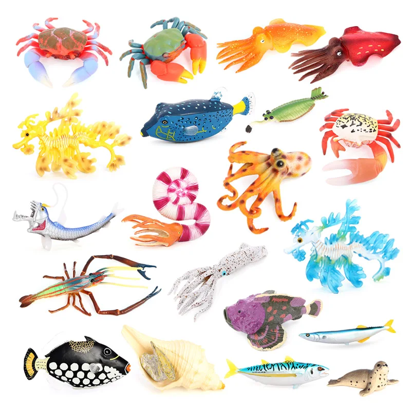Solid PVC Simulation Sea Life Model Plastic Marine Figures Ocean Animal Figurines Toys