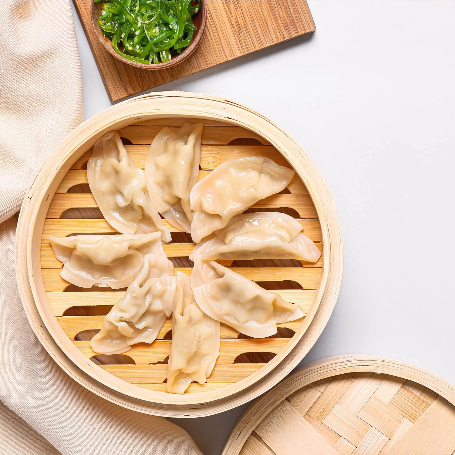 Small Dim Sum Bao Bun Commercial Bambu Food Steamer Vaporera Cooker 10 inch Bamboo Steamer Basket