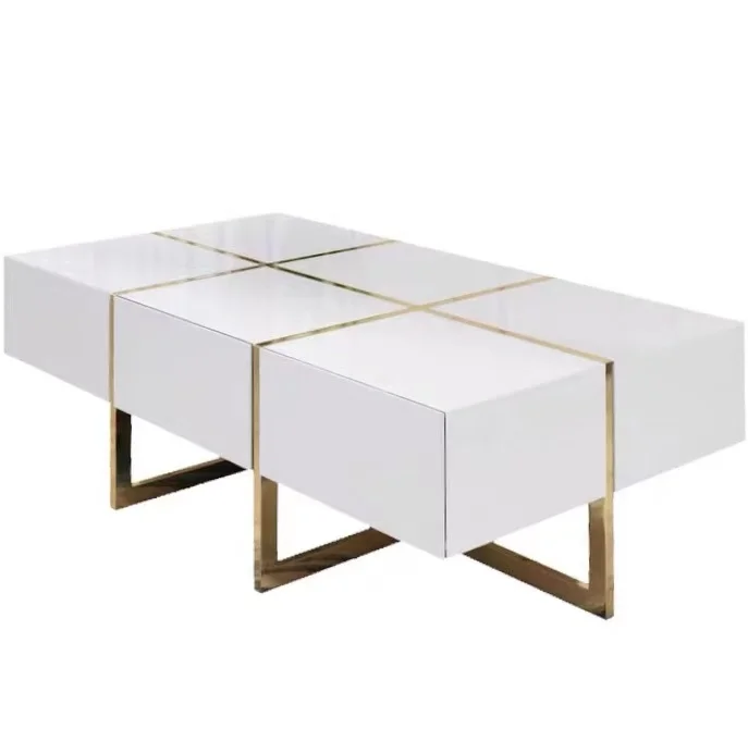 Luxury living room home furniture wooden coffee table with drawers