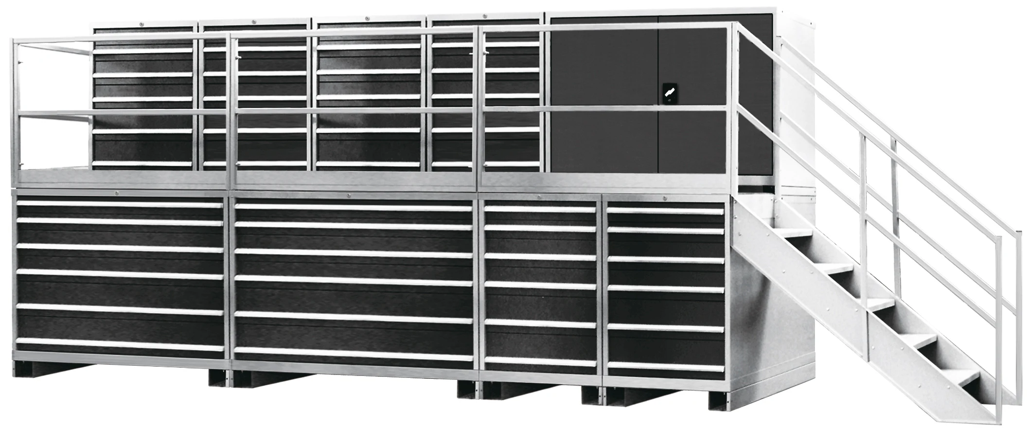 E100341-6A Highly rated high load capacity lockable garage storage modular tool cabinet system