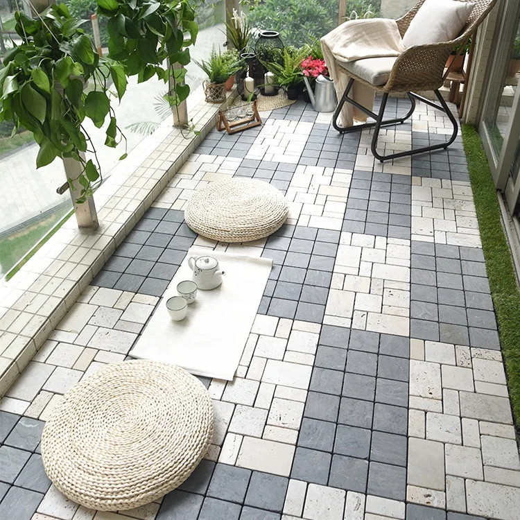 
Garden DIY natural travertine stones floor, marble slab decking tiles hot sale in Poland 