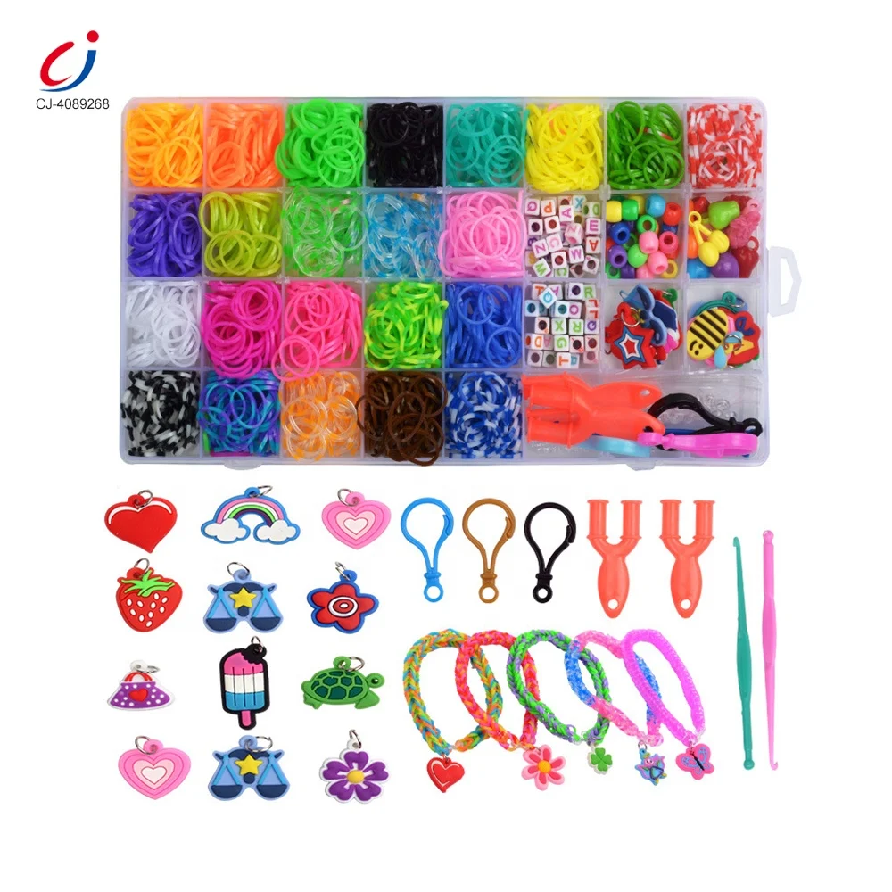 Chengji hot sale girls gift set customize DIY Christmas toys parent-child interactive rubber loom bands kit for kids
