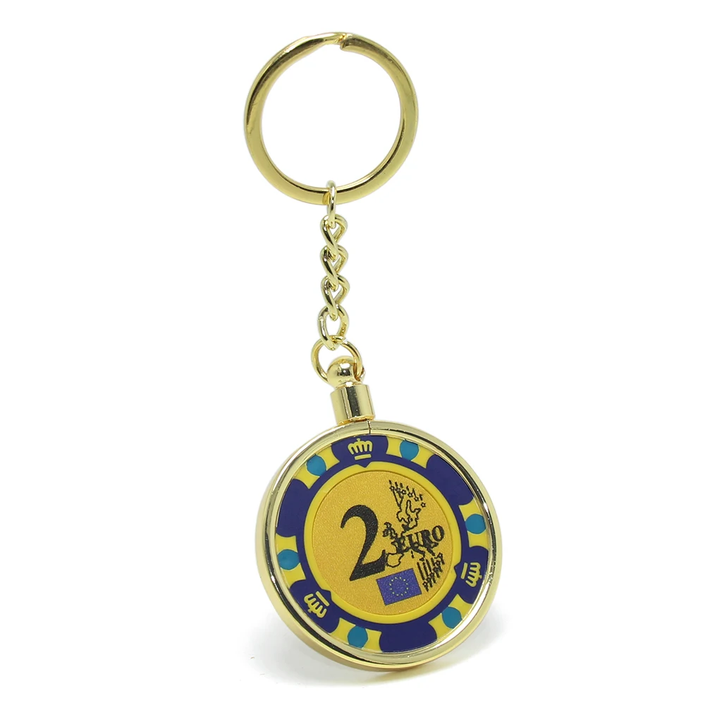31/32/38/39/40/45/50mm Gambling Gifts Clay Poker Chips Key Holder Keychain Casino Coin Holder Keyring Metal Poker Chips Key Ring