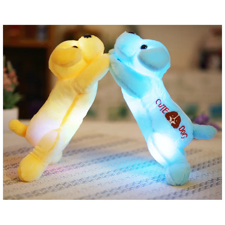 Colorful Glowing Dog Luminous Stuffed Animal Plush Baby Soft Toys Kids Led Light Up
