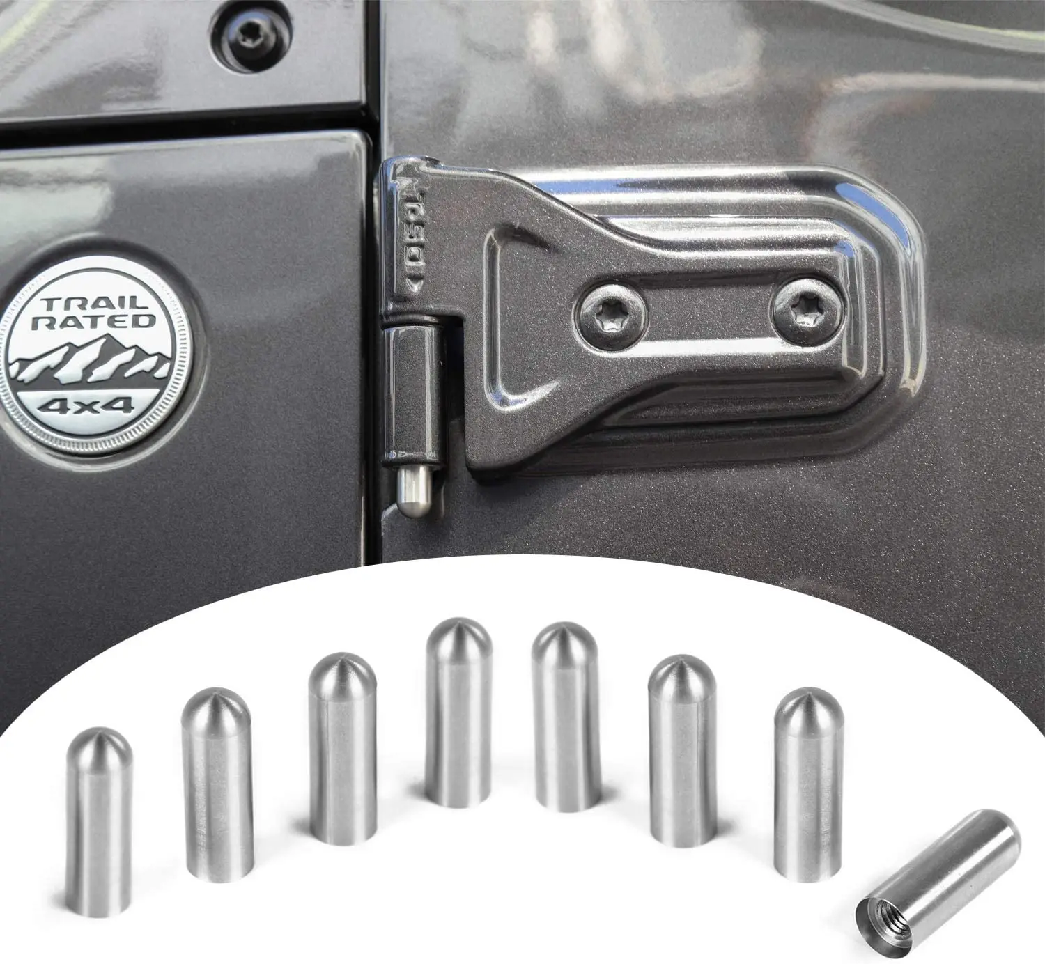 
Fit for Jeep Door Hinge Pin Bolts Guides Liners Stainless Steel Antidust Rushproof Kits 
