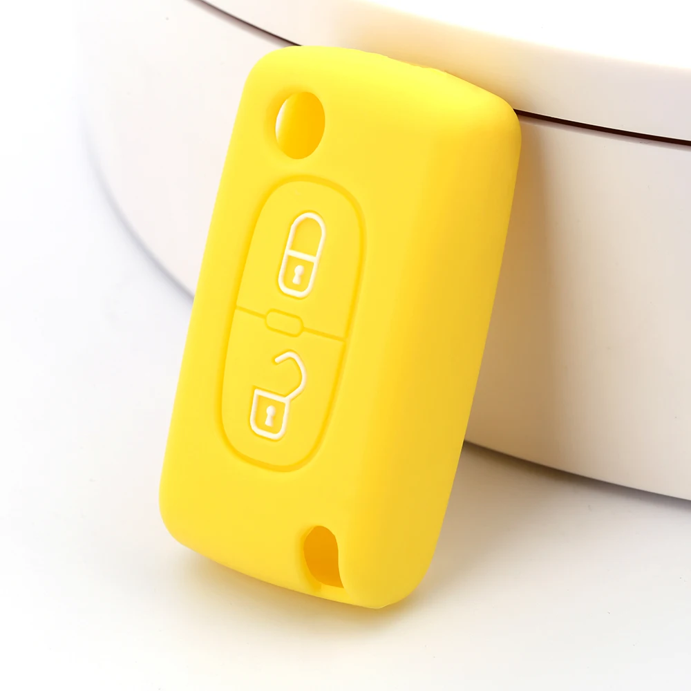 Factory Supply Low Price Protective Silicone Folding 2 Buttons Car Key Cover Case