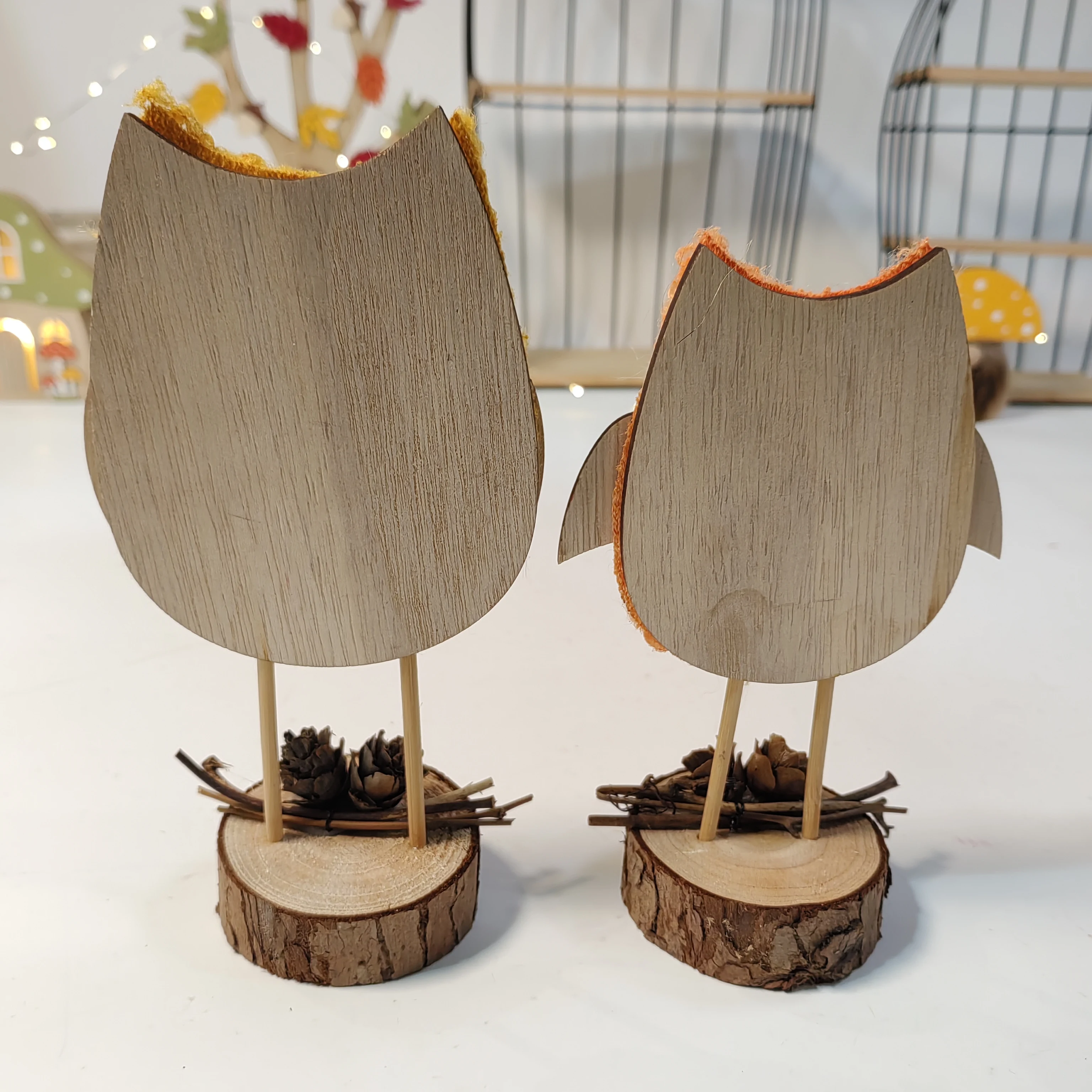 Wholesale Autumn and Harvest Festival Night Owl Ornaments Wooden Crafts for Home Decor Hanging Decoration for Fall Season